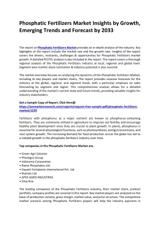 phosphatic fertilizers market insights by growth