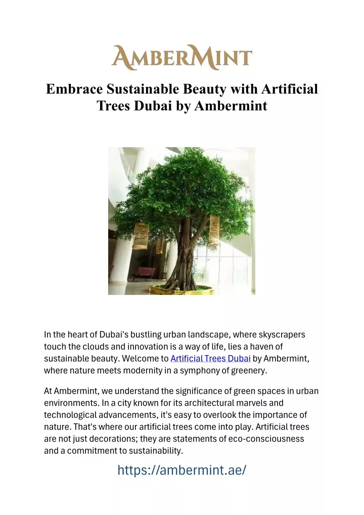 embrace sustainable beauty with artificial trees
