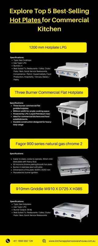 Explore Top 5 Best-Selling Hot Plates for Commercial Kitchen