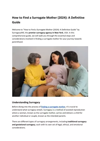 How to Find a Surrogate Mother (2024) - A Definitive Guide