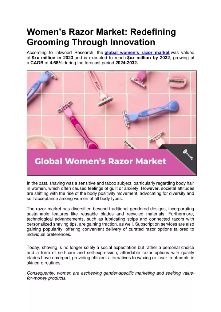 women s razor market redefining grooming through