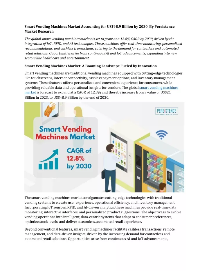 smart vending machines market accounting