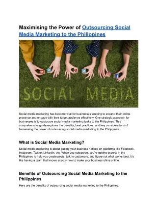 maximising the power of outsourcing social media