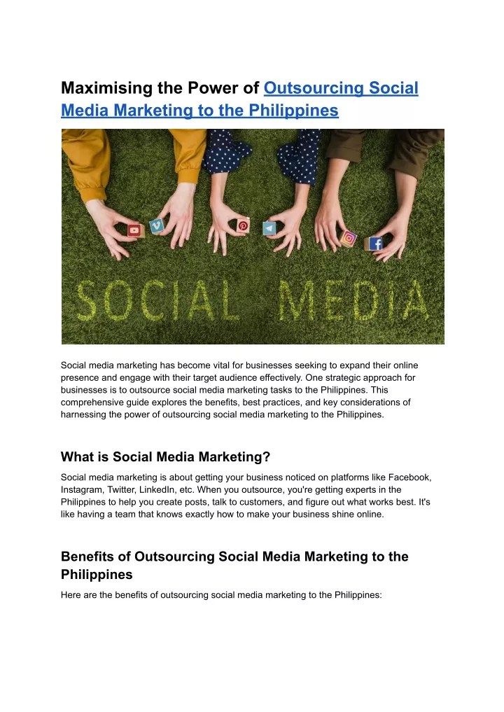 maximising the power of outsourcing social media