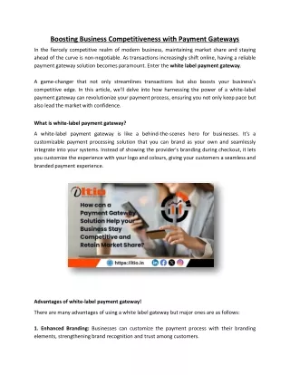 boosting business competitiveness with payment