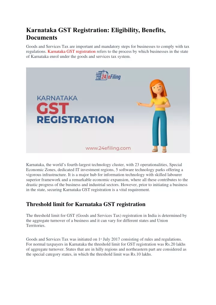 karnataka gst registration eligibility benefits