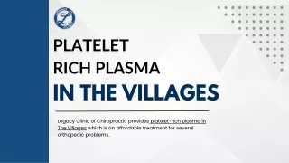 Platelet Rich Plasma in The Villages