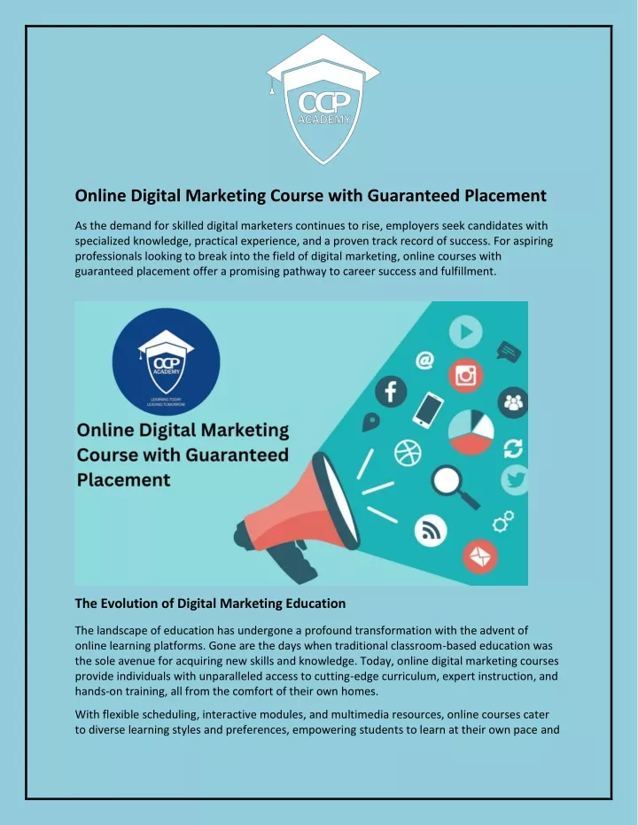 online digital marketing course with guaranteed