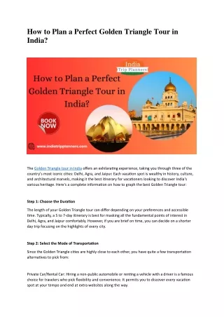 How to Plan a Perfect Golden Triangle Tour in India