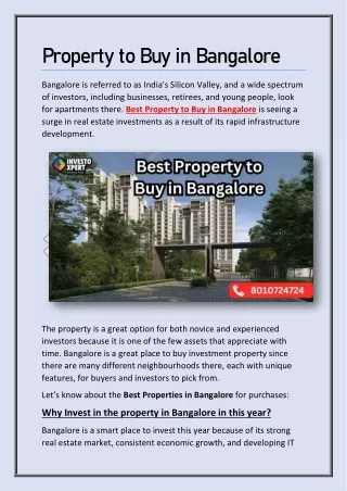 Top 10 Best Residential Projects In Bangalore 2024