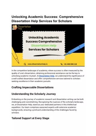 Unlocking Academic Success_ Comprehensive Dissertation Help Services for Scholars