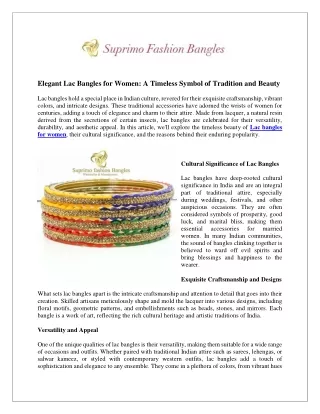 Elegant Lac Bangles for Women A Timeless Symbol of Tradition