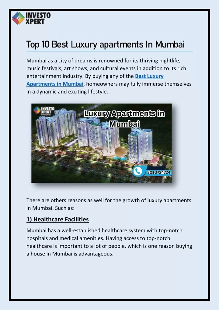 top 10 best luxury apartments in mumbai