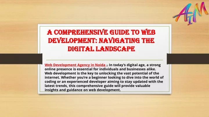 a comprehensive guide to web development navigating the digital landscape