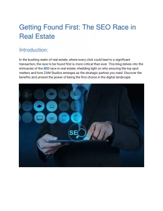 Getting Found First: The SEO Race in Real Estate