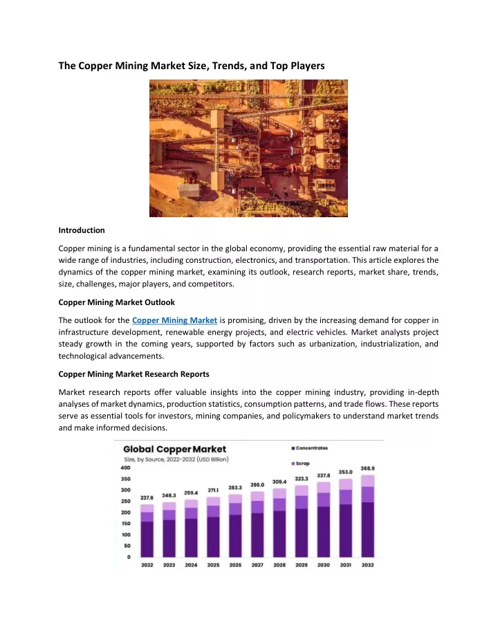 the copper mining market size trends