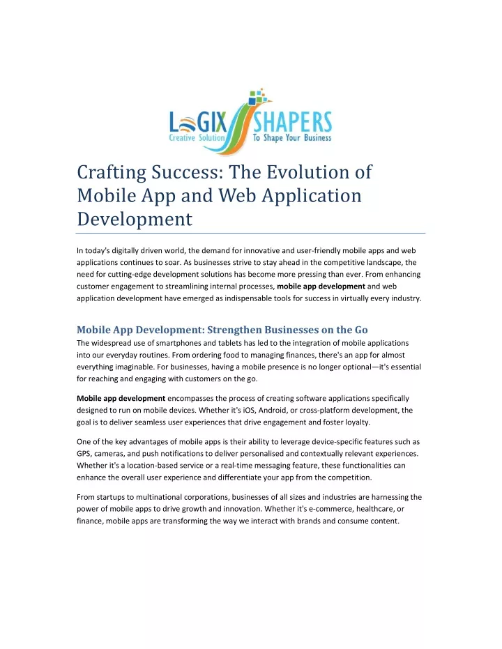 crafting success the evolution of mobile