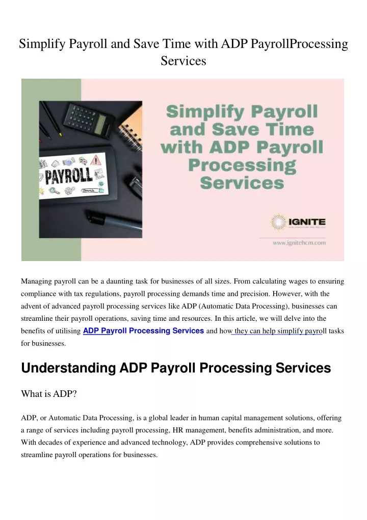 simplify payroll and save time with adp payroll