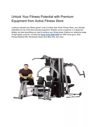 Unlock Your Fitness Potential with Premium Equipment from Active Fitness Store (1)