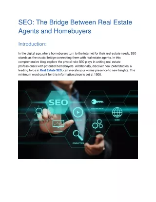 SEO The Bridge Between Real Estate Agents and Homebuyers_