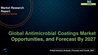 Antimicrobial Coatings Market will reach at a CAGR of 11.7% from to 2027