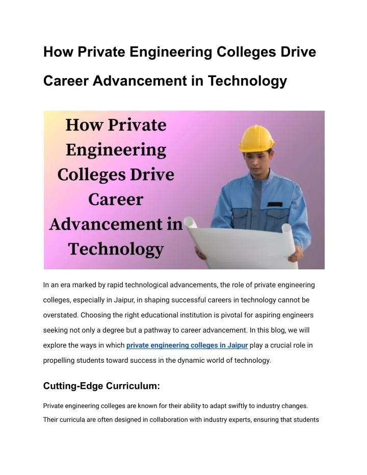 how private engineering colleges drive