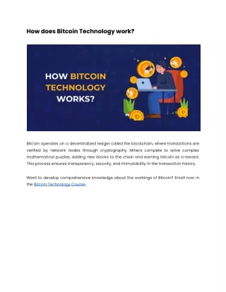 How does Bitcoin technology work_
