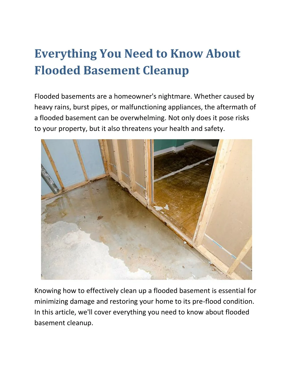 PPT - Everything You Need to Know About Flooded Basement Cleanup ...
