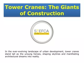 Tower cranes