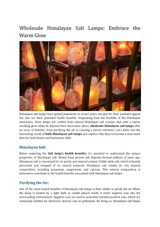 Wholesale Himalayan Salt Lamps_ Embrace the Warm Glow