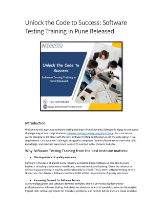 unlock the code to success software testing