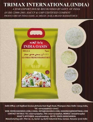 PDF of Oasis Rice/Trimax International Rice Exporters from india