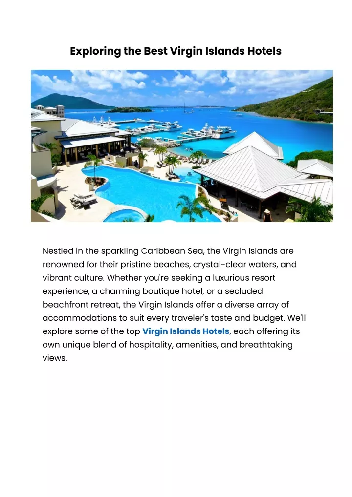 exploring the best virgin islands hotels