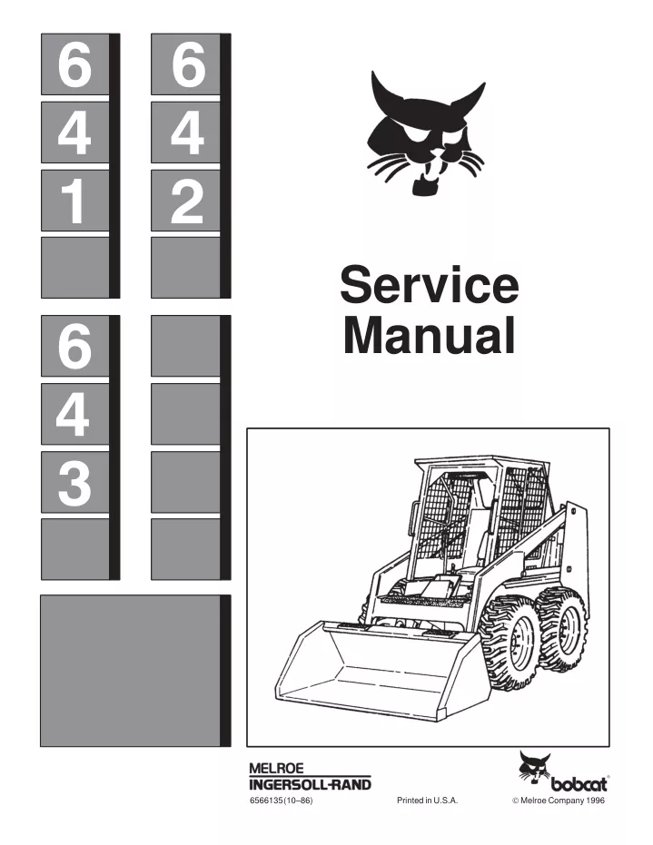 PPT - BOBCAT 641 SKID STEER LOADER Service Repair Manual PowerPoint