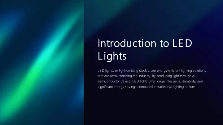 introduction to led introduction to led lights