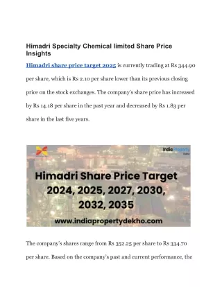himadri specialty chemical limited share price