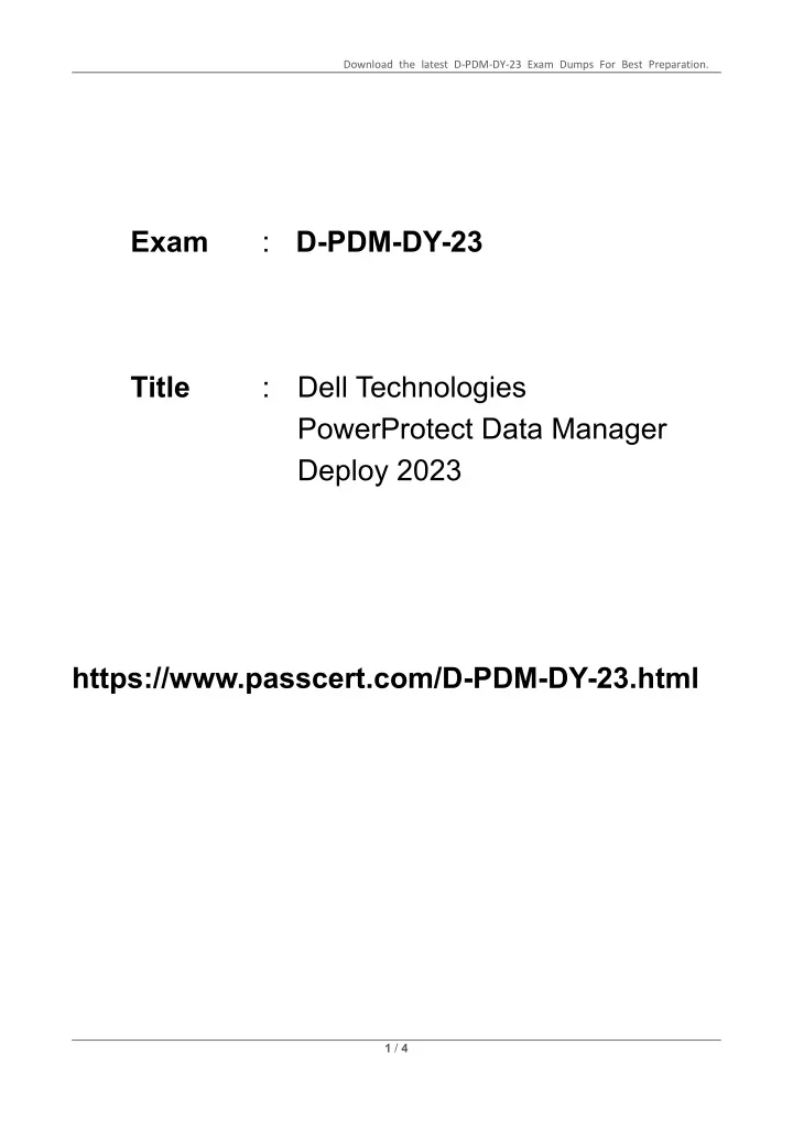 download the latest d pdm dy 23 exam dumps