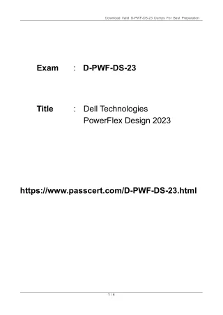 D-PWF-DS-23 Dell PowerFlex Design 2023 Exam Dumps