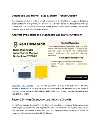 diagnostic lab market size share trends outlook