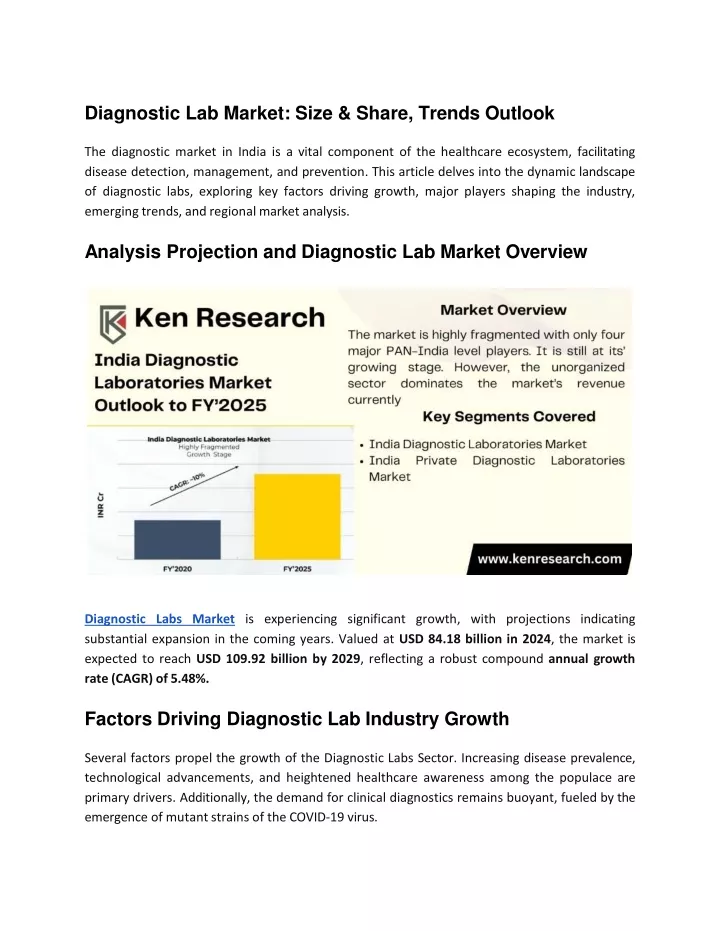 diagnostic lab market size share trends outlook
