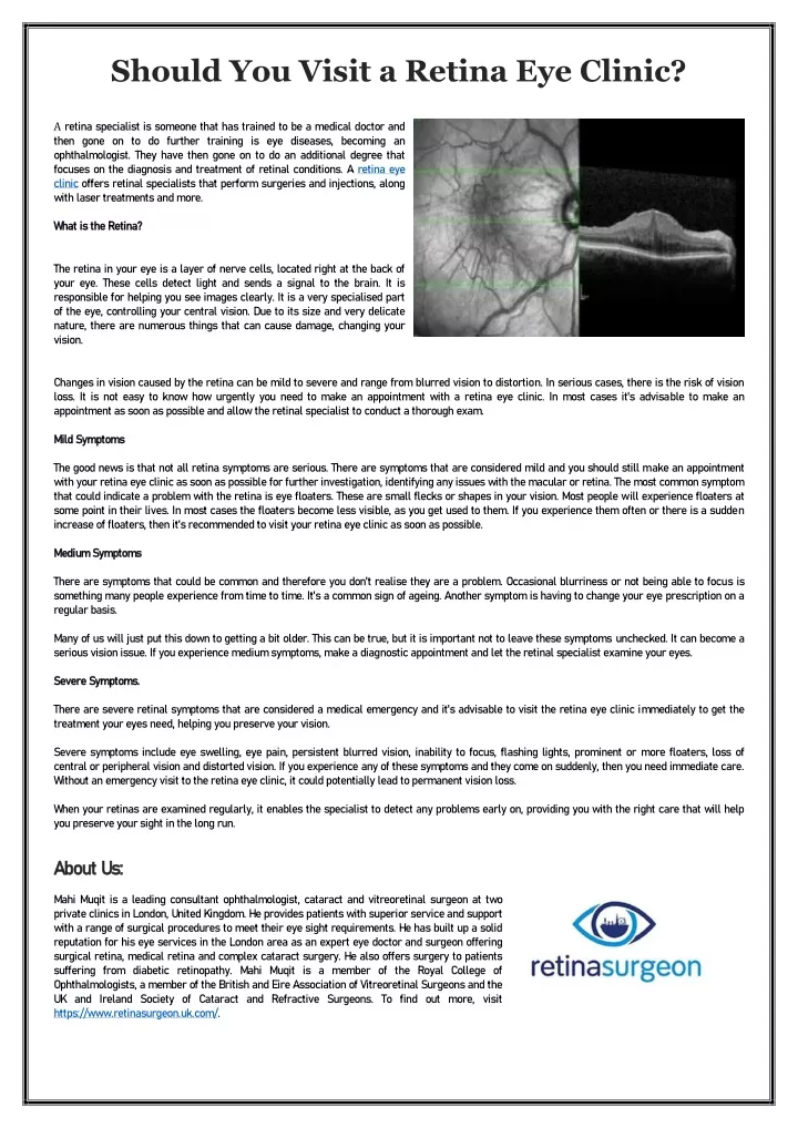 should you visit a retina eye clinic