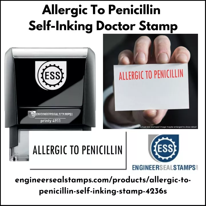 allergic to penicillin self inking doctor stamp