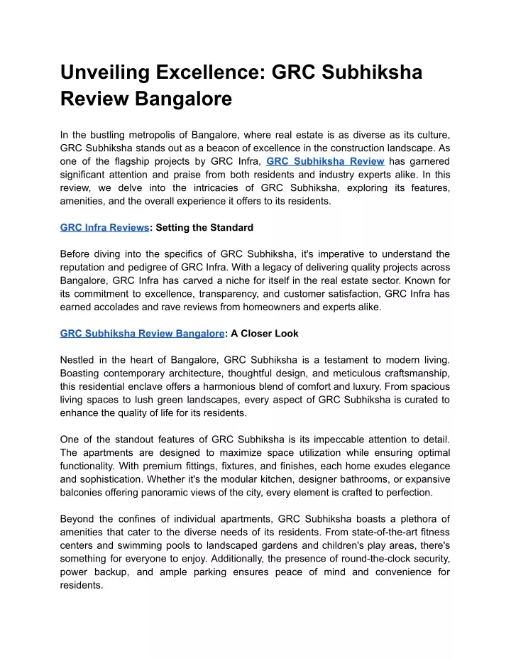 unveiling excellence grc subhiksha review