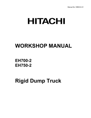 Hitachi EH700-2 Rigid Dump Truck Service Repair Manual