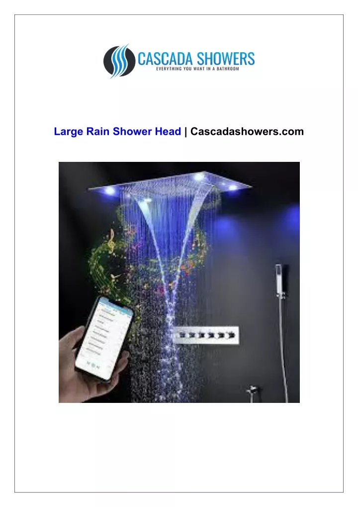 large rain shower head cascadashowers com
