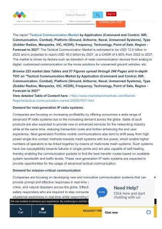 tactical communication industry worth