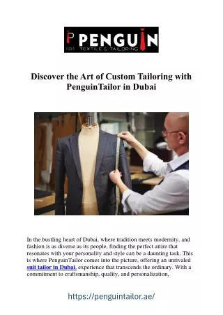 Premier Suit Tailoring in Dubai - Craftsmanship Redefined