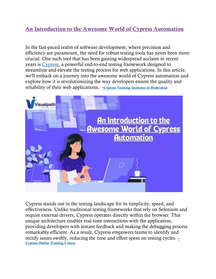 an introduction to the awesome world of cypress