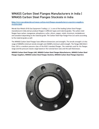 wmass flanges dealers in uae