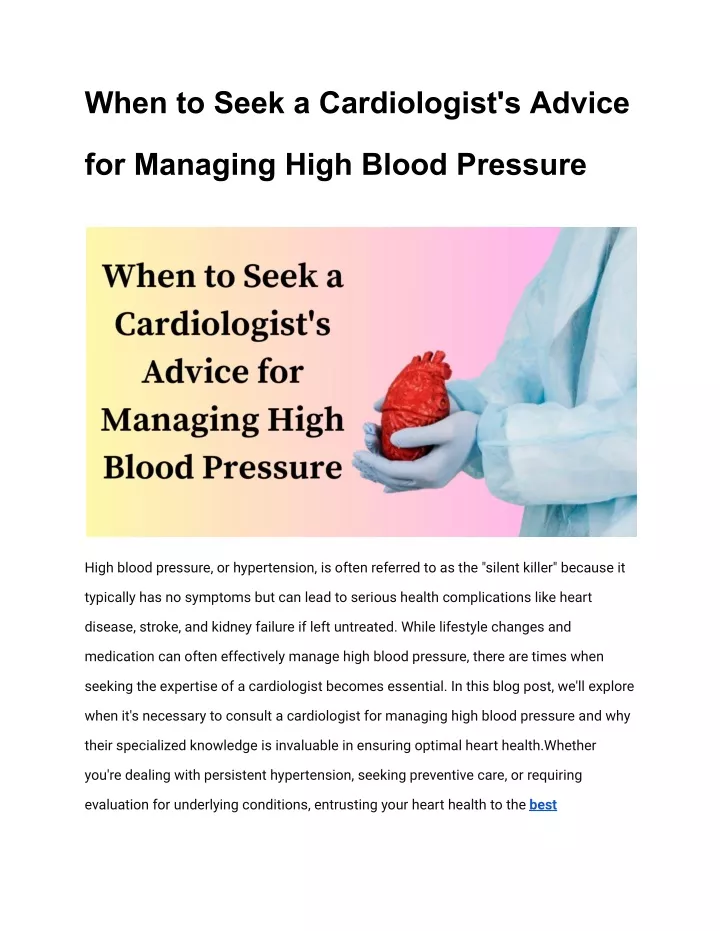 when to seek a cardiologist s advice